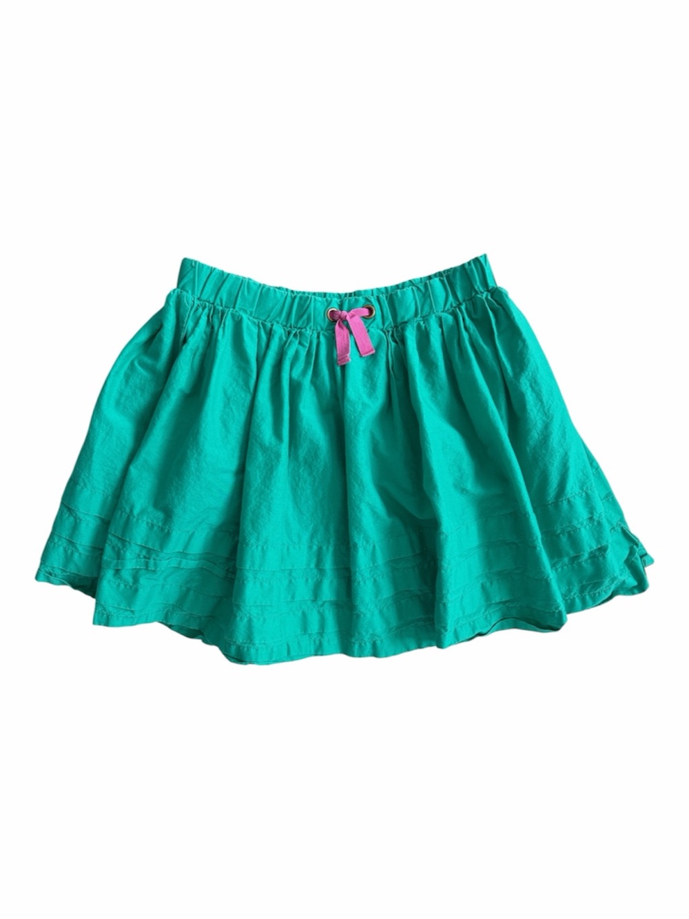 Mini Boden Green Full Circle Skirt with Pink Bow